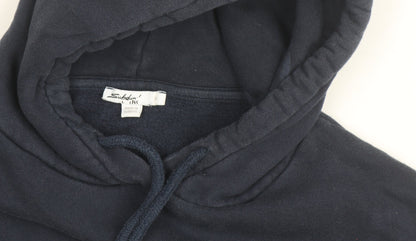 Subdued Women Navy Blue Pullover Hoodie Size UK 6 Graphic Print