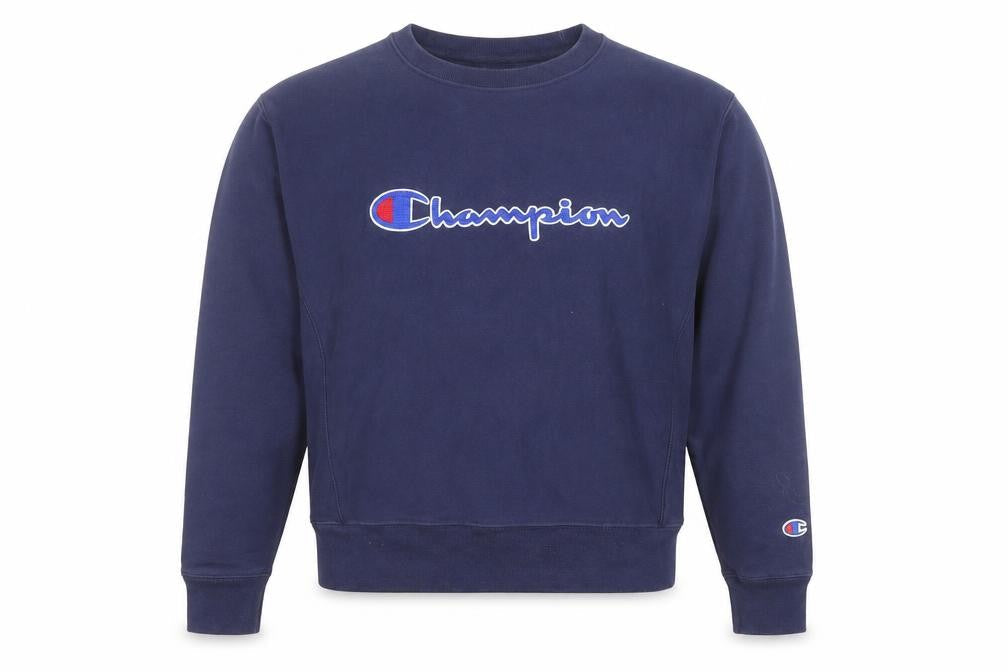 Champion Men's Blue Medium Reverse Weave Crew Neck Sweatshirt