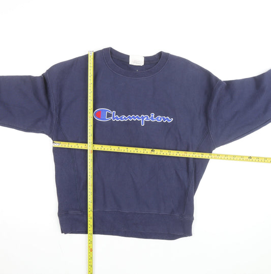 Champion Men's Blue Medium Reverse Weave Crew Neck Sweatshirt
