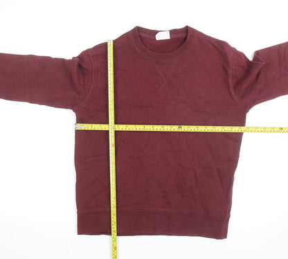 Marks and Spencer Men's Red Cotton Crew Neck Pullover Sweatshirt Size S