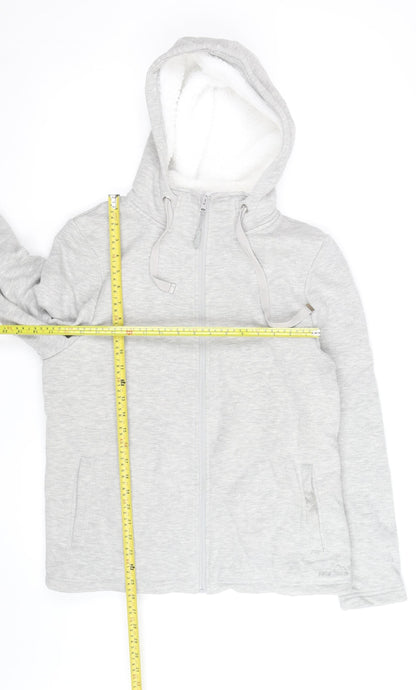 Peter Storm Womens Grey Full Zip Hoodie Size 14 Fleece Lined