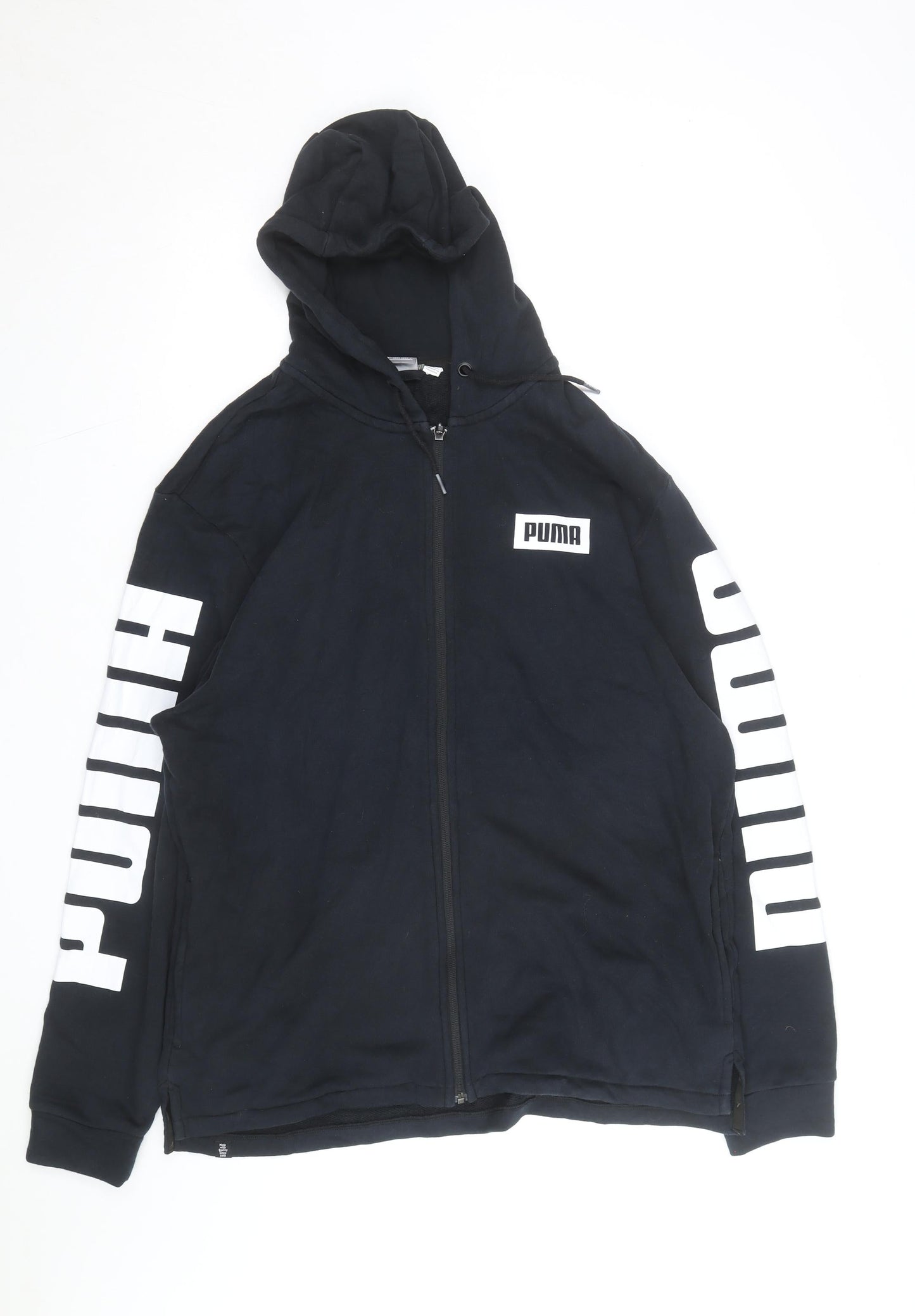 Puma Men's Black Full Zip Hooded Fleece Hoodie Size L
