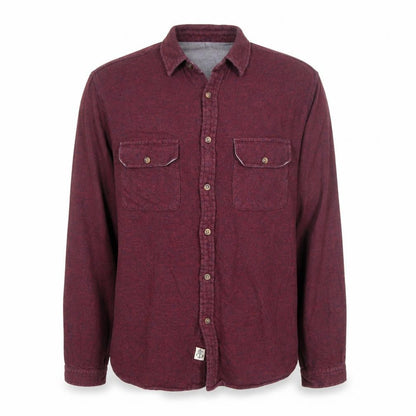 Shore Leave Men’s Red Cotton Flannel Button-Up Shirt L