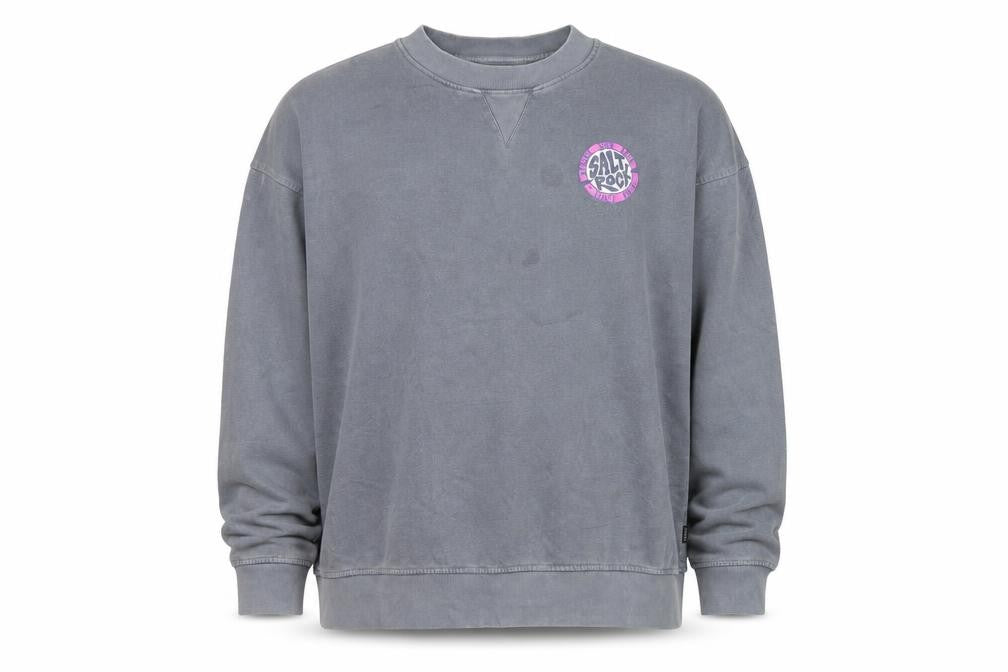 Saltrock Men's Grey L Pullover Fleece Sweatshirt Surf Logo