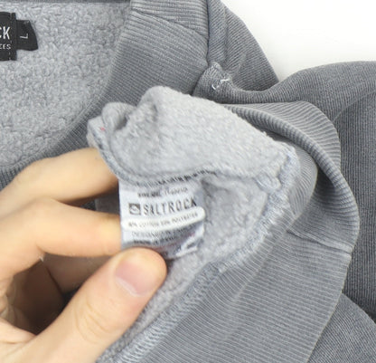 Saltrock Men's Grey L Pullover Fleece Sweatshirt Surf Logo