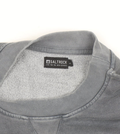 Saltrock Men's Grey L Pullover Fleece Sweatshirt Surf Logo
