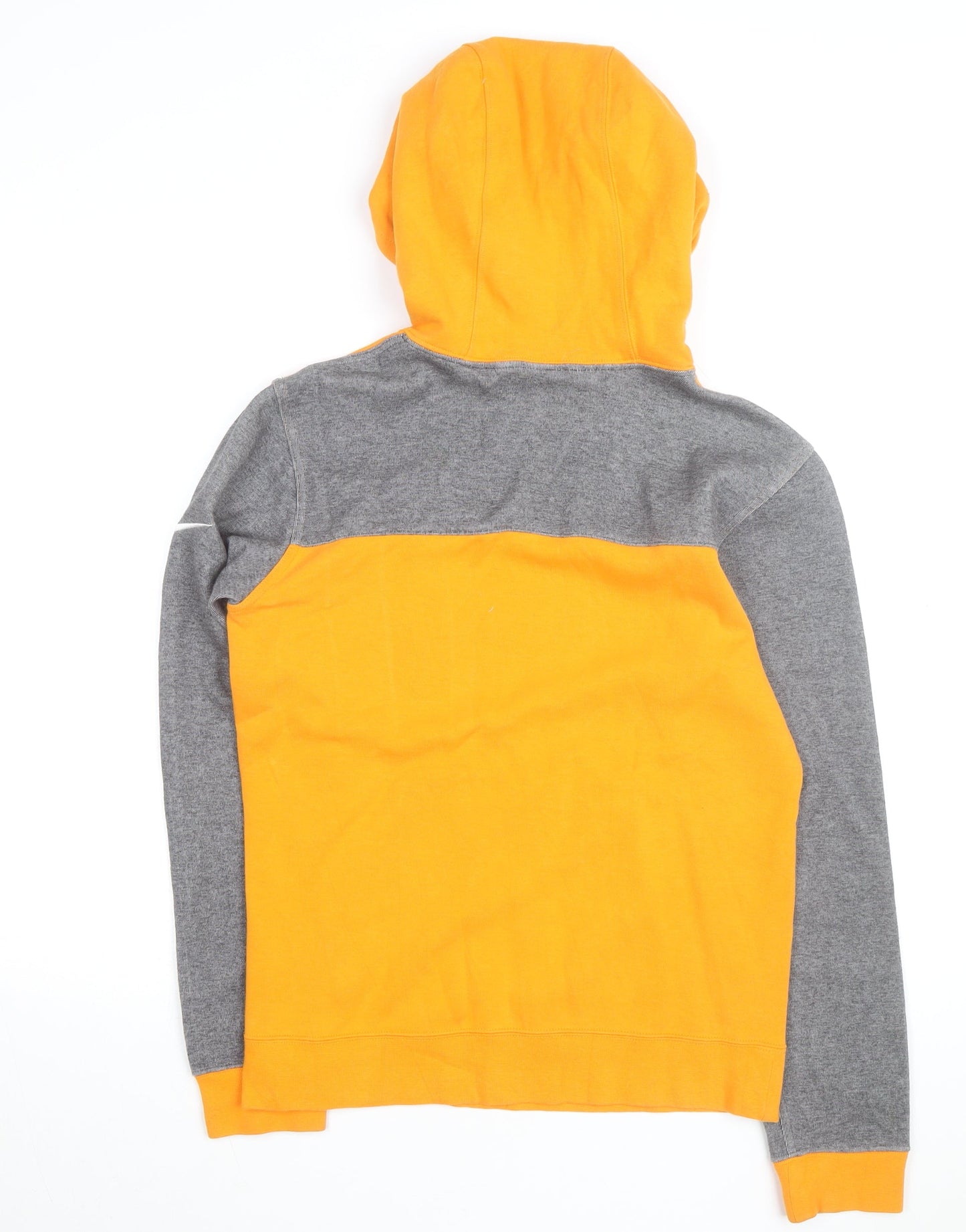 Nike Men’s Orange Grey Pullover Hoodie S Sports Lined Lightweight