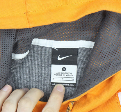 Nike Men’s Orange Grey Pullover Hoodie S Sports Lined Lightweight