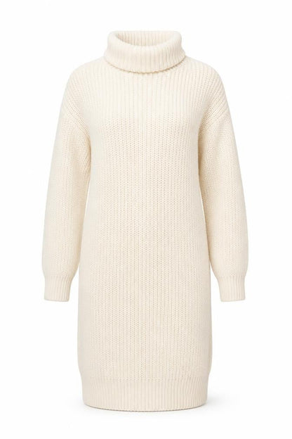 New Look Women Ivory Knit Roll Neck Jumper Dress Size S