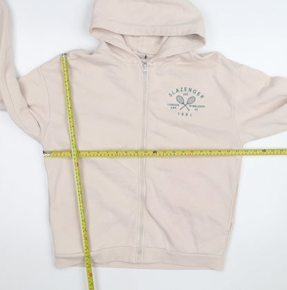 Slazenger Womens Beige Full Zip Hoodie Size 8 Cotton Blend
