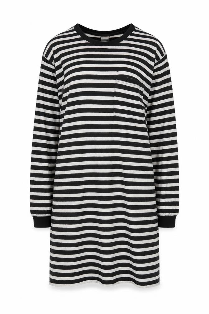 Marks & Spencer Women's Black Striped Long Sleeve T-Shirt M