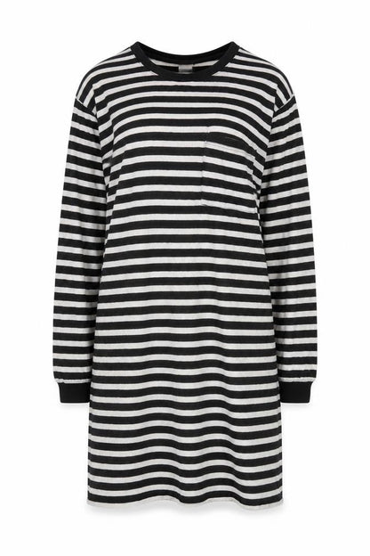 Marks & Spencer Women's Black Striped Long Sleeve T-Shirt M