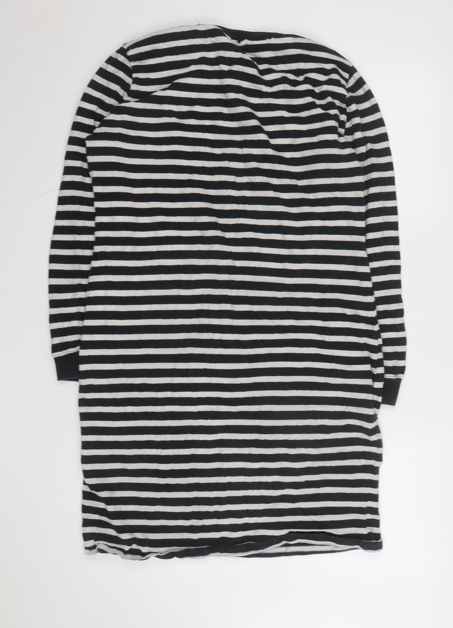 Marks and Spencer Women's Black Striped Long Sleeve T-Shirt M