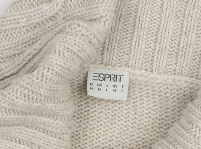 Esprit Women Beige Short Sleeve Roll Neck Chunky Knit Jumper M