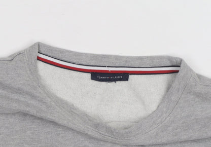 Tommy Hilfiger Women Grey Size M Pullover Sweatshirt with Lace-Up Accents