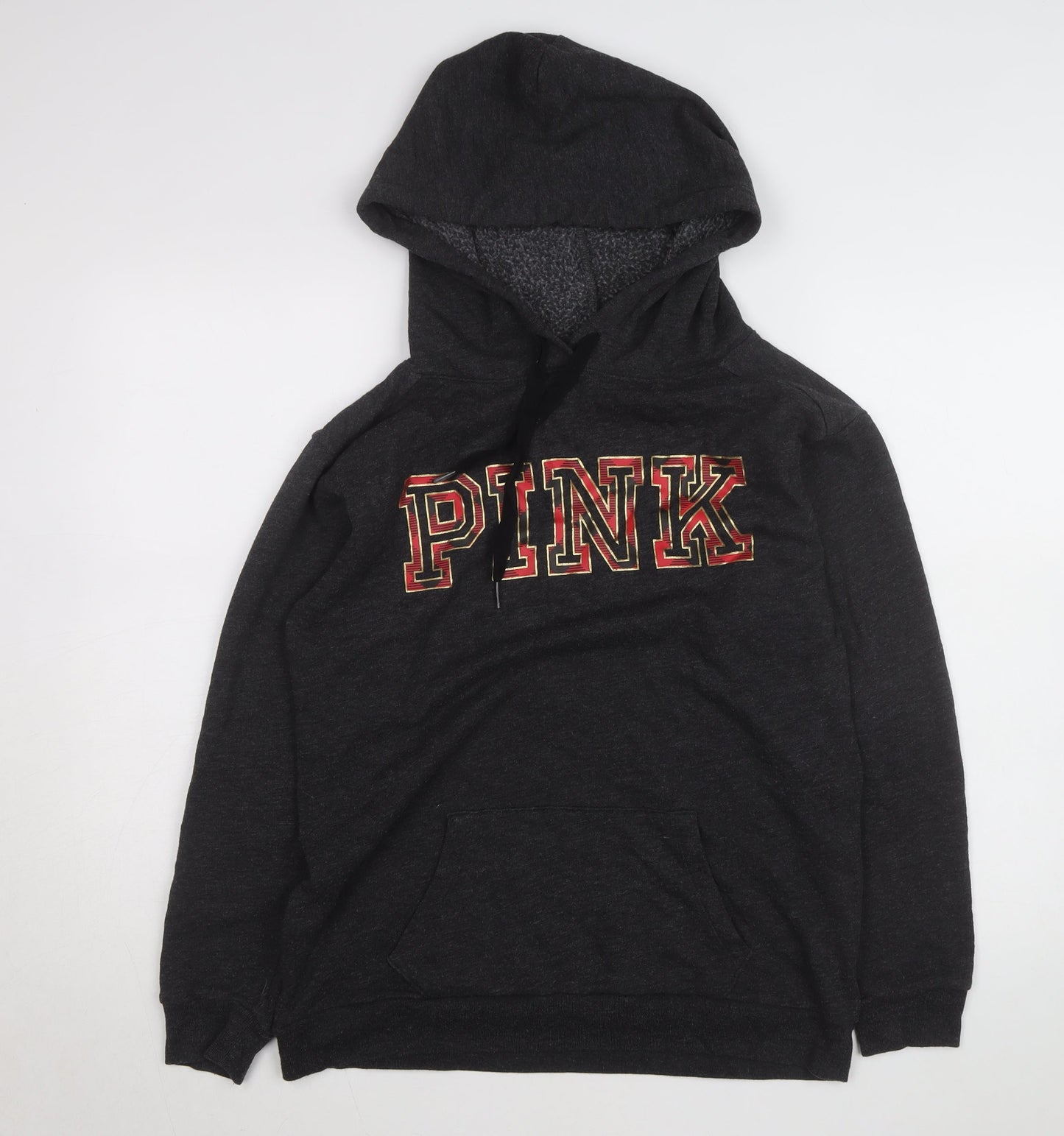 Victoria's Secret PINK Womens Charcoal Pullover Hoodie XS Fleece Lined