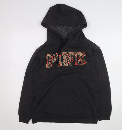 Victoria's Secret PINK Womens Charcoal Pullover Hoodie XS Fleece Lined