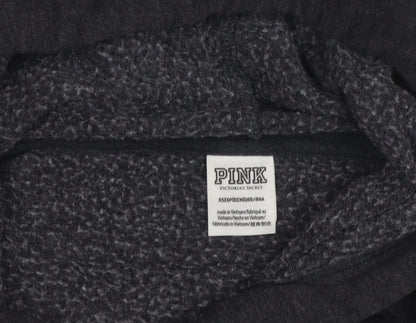 Victoria's Secret PINK Womens Charcoal Pullover Hoodie XS Fleece Lined