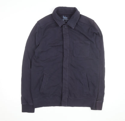 Boden Men’s Blue Cotton Button-Up Overshirt M Regular Fit