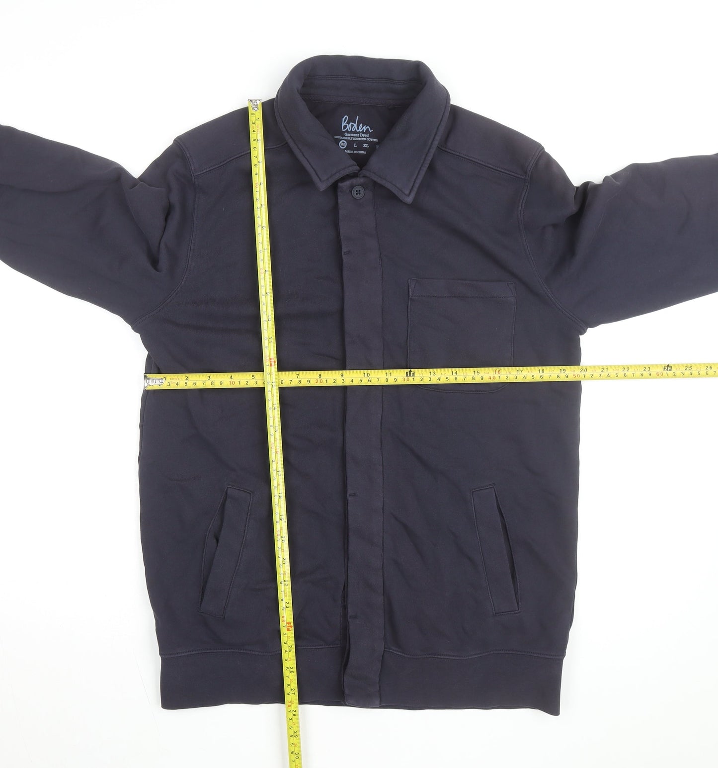 Boden Men’s Blue Cotton Button-Up Overshirt M Regular Fit