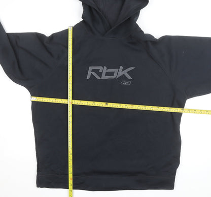 Reebok Men's Black XL Pullover Hoodie Fleece Lined Casual Sweatshirt