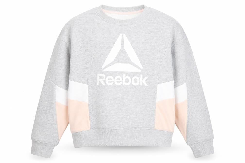 Reebok Men's Grey Crew Neck Long Sleeve Pullover Sweatshirt L