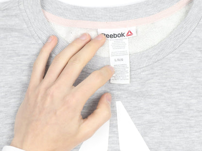 Reebok Men's Grey Crew Neck Long Sleeve Pullover Sweatshirt L