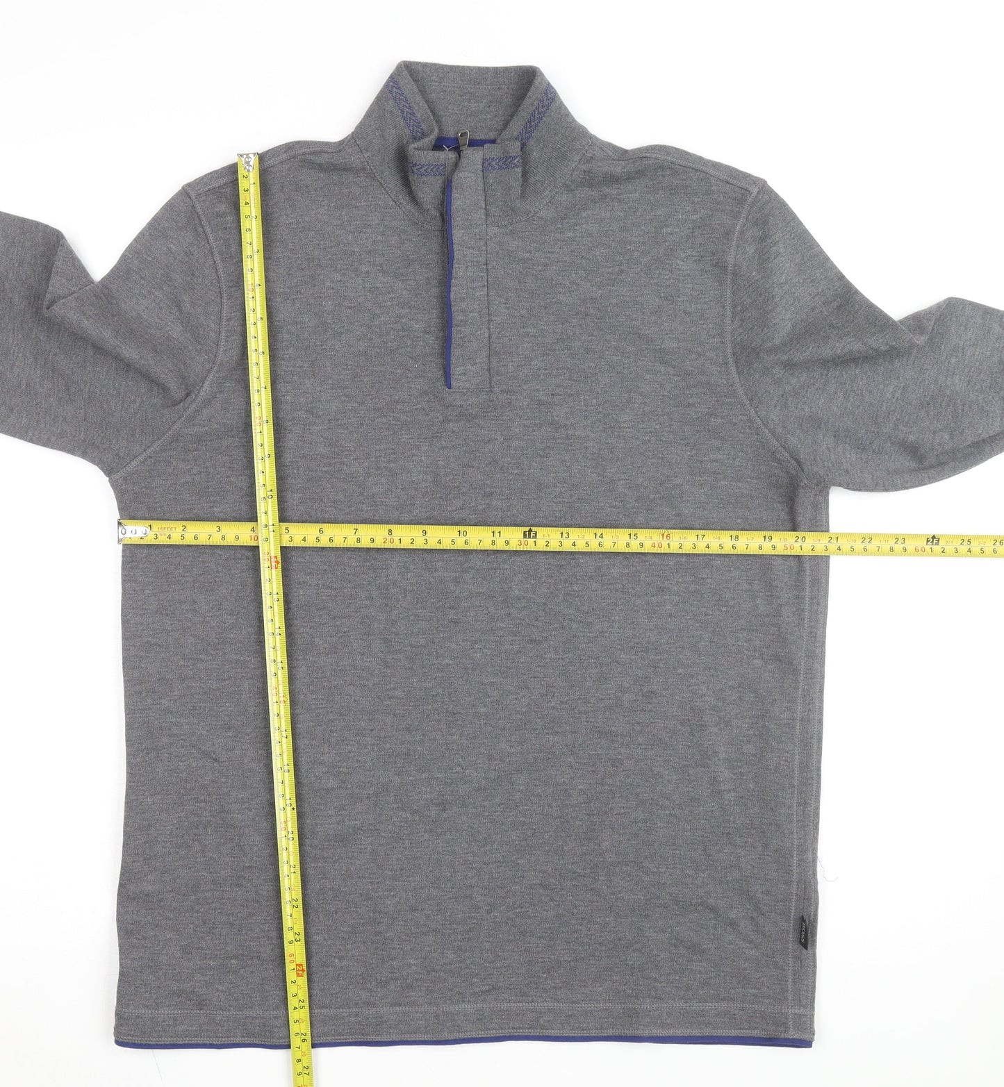 Hugo Boss Men's Grey 1/4 Zip Regular Fit Sweatshirt, Size L