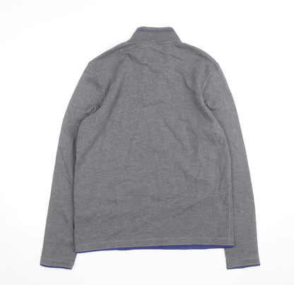 Hugo Boss Men's Grey 1/4 Zip Regular Fit Sweatshirt, Size L