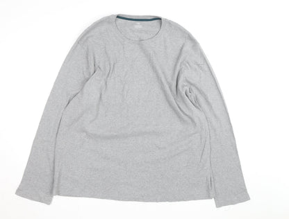Marks and Spencer Men's Grey 2XL Long Sleeve Pyjama Top