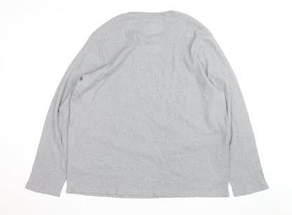 Marks and Spencer Men's Grey 2XL Long Sleeve Pyjama Top