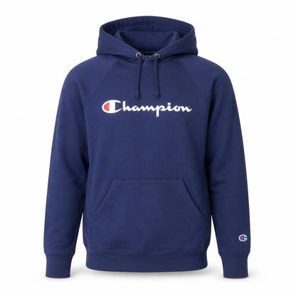 Champion Men's Blue Pullover Hoodie Small Logo Sportswear