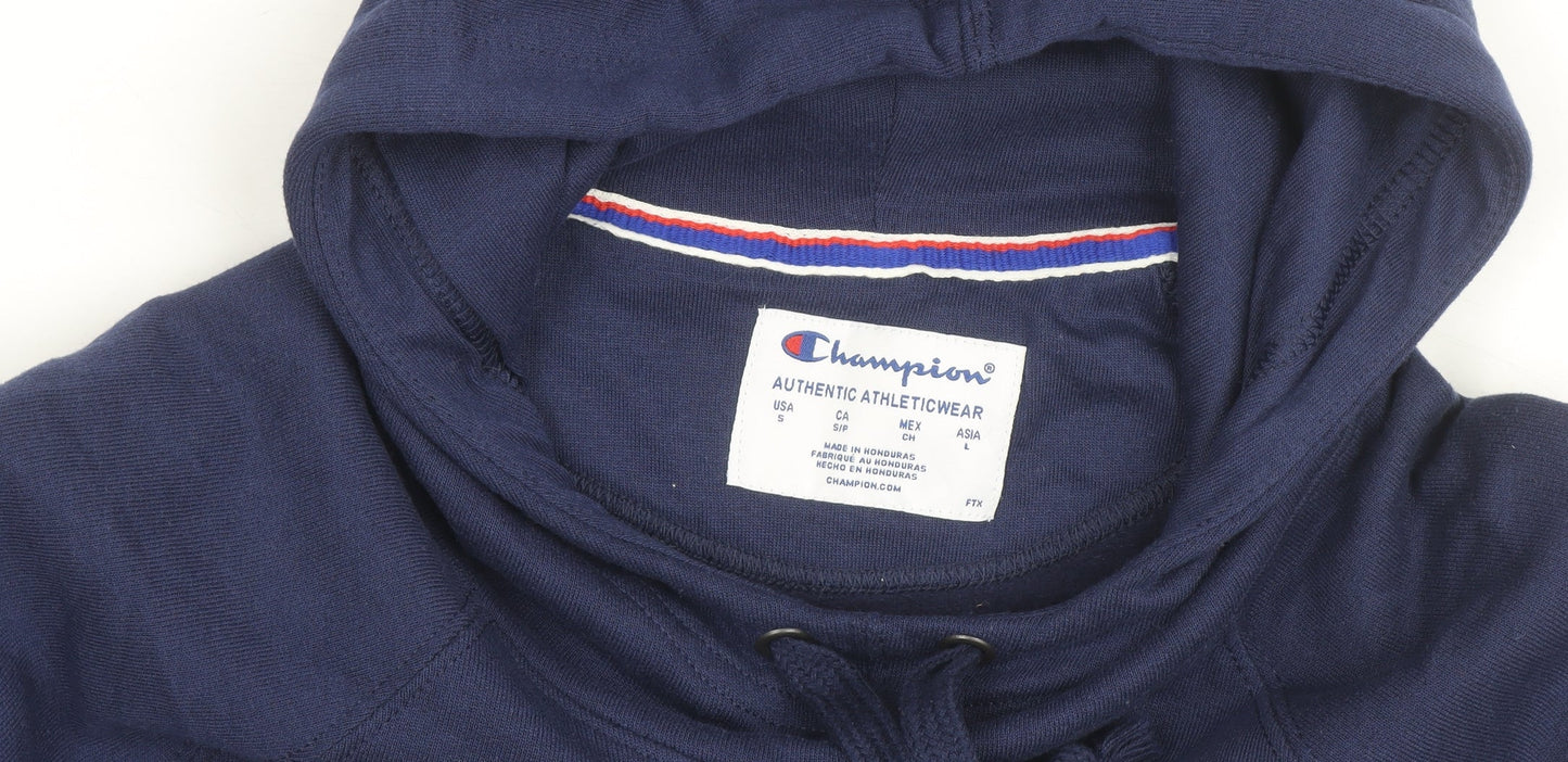 Champion Men's Blue Pullover Hoodie Small Logo Sportswear
