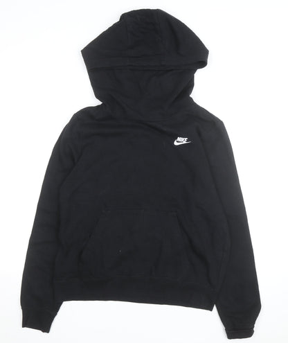 Nike Men's Black Pullover Hoodie Medium Logo Fleece Sweatshirt