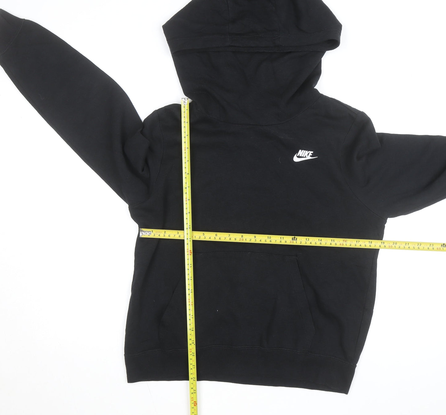 Nike Men's Black Pullover Hoodie Medium Logo Fleece Sweatshirt