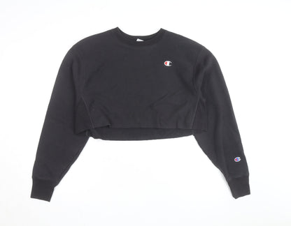 Champion Unisex Black Small Pullover Fleece Sweatshirt
