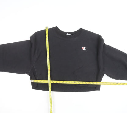 Champion Unisex Black Small Pullover Fleece Sweatshirt