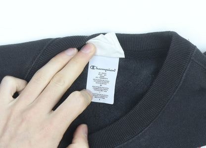 Champion Unisex Black Small Pullover Fleece Sweatshirt