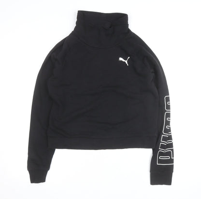 Puma Women Black Small Pullover High Neck Sweatshirt