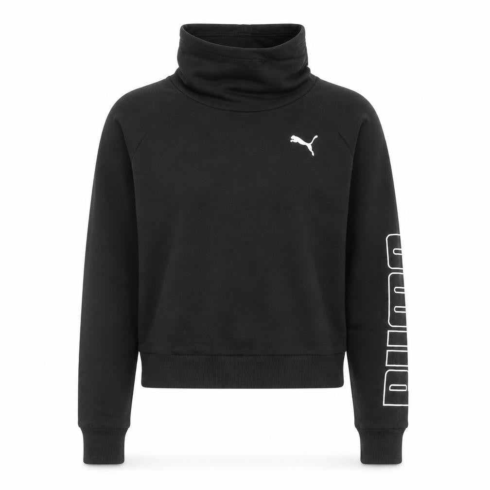 Puma Women Black Small Pullover High Neck Sweatshirt