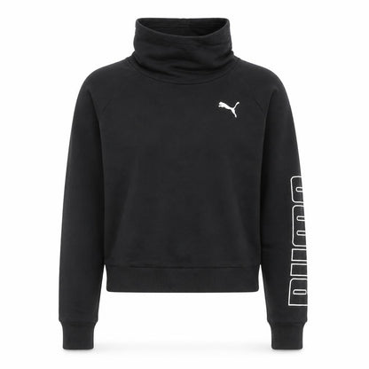 Puma Women Black Small Pullover High Neck Sweatshirt