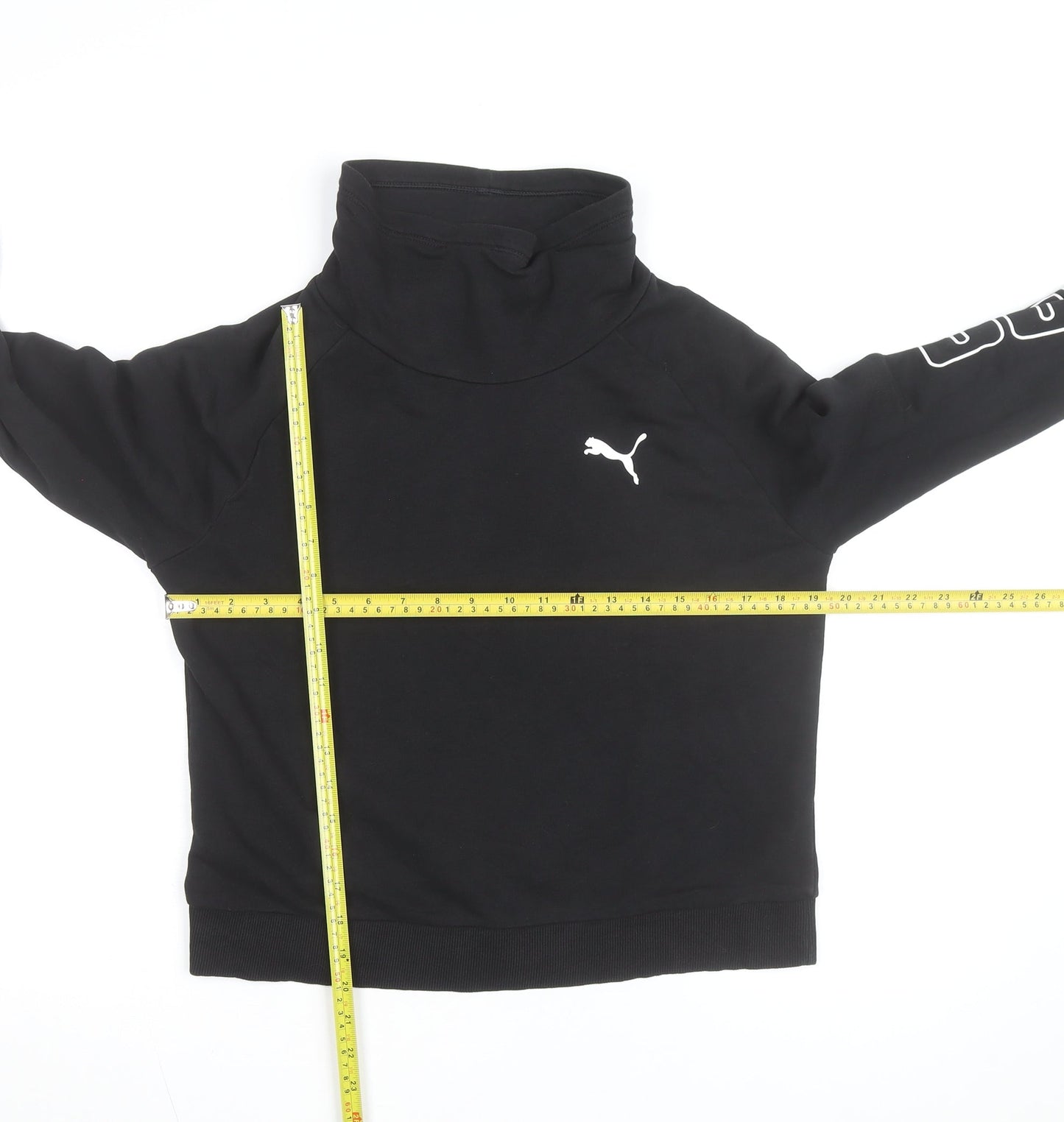 Puma Women Black Small Pullover High Neck Sweatshirt