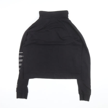 Puma Women Black Small Pullover High Neck Sweatshirt