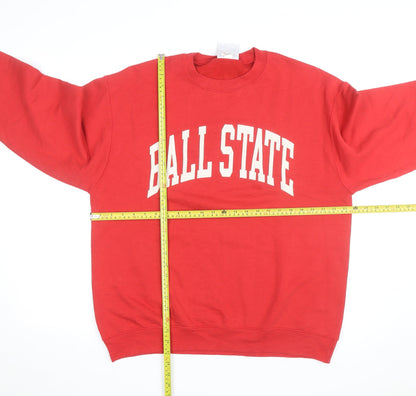 Champion Men's Red Ball State Pullover Crew Neck Sweatshirt L