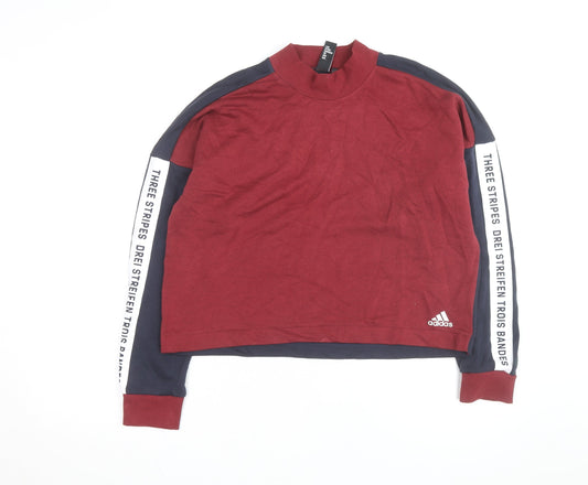 Adidas Women Burgundy & Navy Pullover Sweatshirt Size L