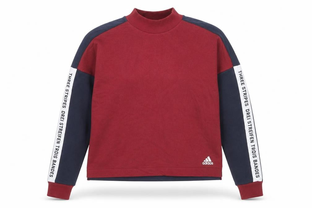 Adidas Women Burgundy & Navy Pullover Sweatshirt Size L