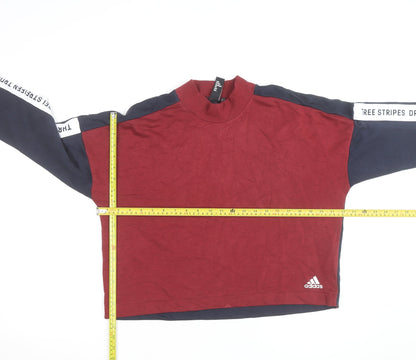 Adidas Women Burgundy & Navy Pullover Sweatshirt Size L