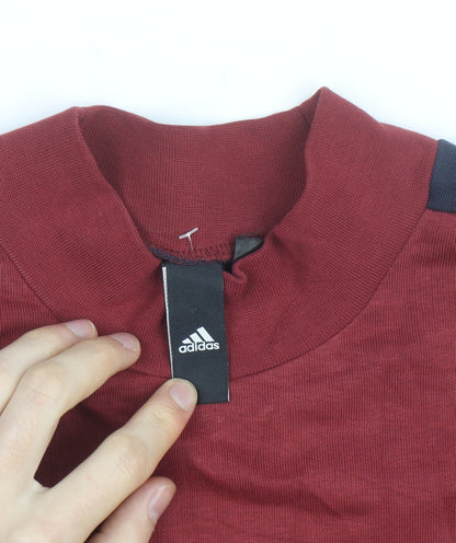 Adidas Women Burgundy & Navy Pullover Sweatshirt Size L