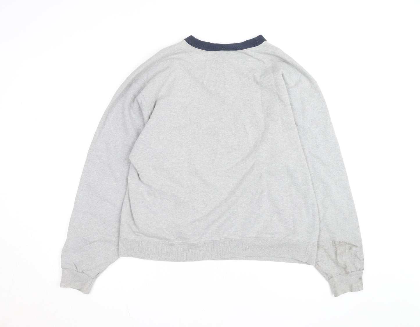 Champion Mens Grey Pullover Sweatshirt L Regular Fit Crew Neck