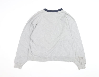 Champion Mens Grey Pullover Sweatshirt L Regular Fit Crew Neck